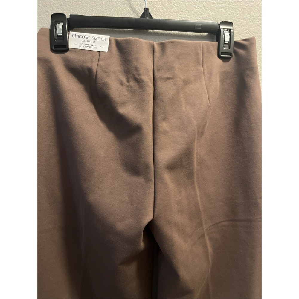 NWT Chicos Juliet Wide Leg Crop So Slimming Pants Brown US 4R - Picture 3 of 8